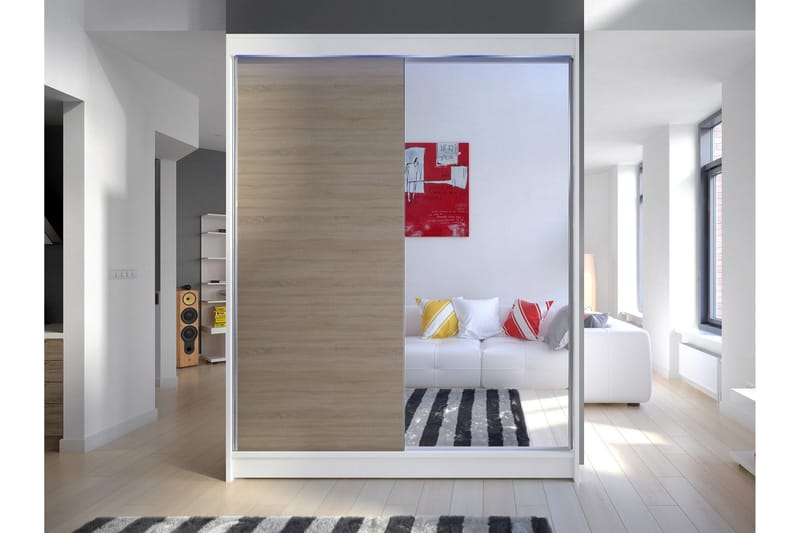 Pickering Garderobe Med Speil 150x200 cm - Grønn - Oppbevaring - Klesoppbevaring - Garderober & garderobesystem