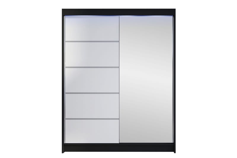 Pickering Garderobe Med Speil 150x200 cm - Svart Og Hvitt - Oppbevaring - Klesoppbevaring - Garderober & garderobesystem
