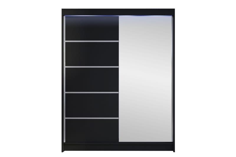 Pickering Garderobe Med Speil 150x200 cm, Svart