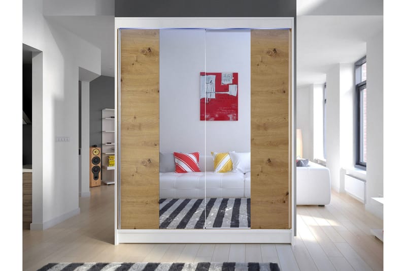 Pickering Garderobe Med Speil 150x200 cm - Svart - Oppbevaring - Klesoppbevaring - Garderober & garderobesystem