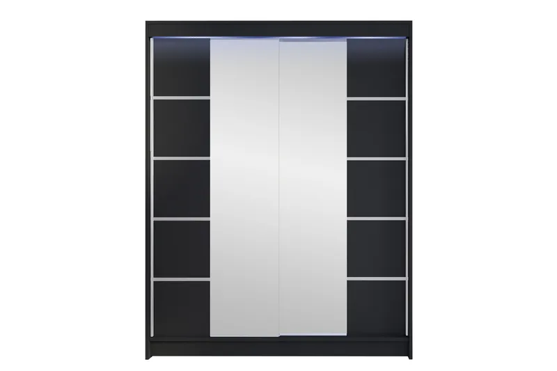 Pickering Garderobe Med Speil 150x200 cm, Svart