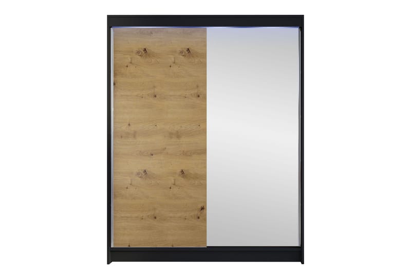 Pickering Garderobe Med Speil 150x200 cm - Svart/Brun - Oppbevaring - Klesoppbevaring - Garderober & garderobesystem