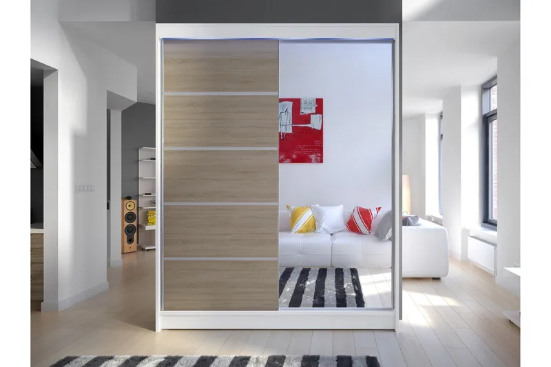 Pickering Garderobe Med Speil 150x200 cm - Oppbevaring - Klesoppbevaring - Garderober & garderobesystem