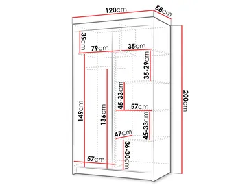Piedras garderobe 120x200 cm - Brun - Oppbevaring - Klesoppbevaring - Garderober & garderobesystem - Garderobeskap & klesskap