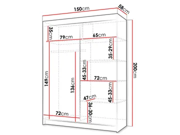 Piedras garderobe 150x200 cm - Brun - Oppbevaring - Klesoppbevaring - Garderober & garderobesystem - Garderobeskap & klesskap
