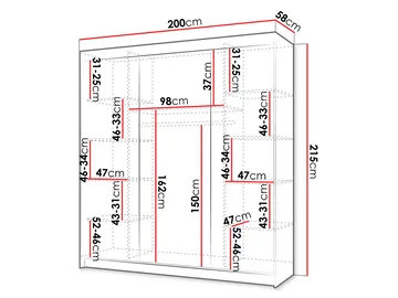 Piedras garderobe 200x215 cm - Brun - Oppbevaring - Klesoppbevaring - Garderober & garderobesystem - Garderobeskap & klesskap