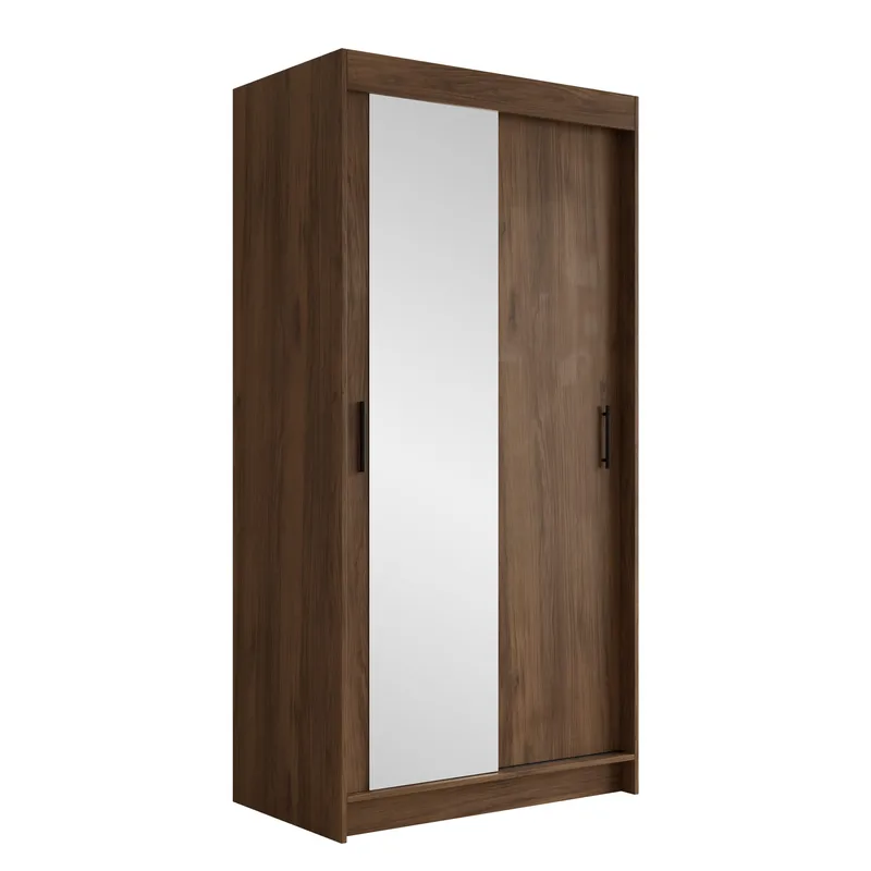 Piedras garderobe med speil 100x200 cm, Brun