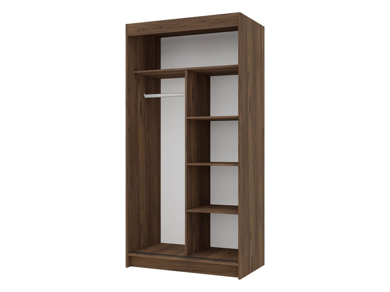 Piedras garderobe med speil 100x200 cm - Brun - Oppbevaring - Klesoppbevaring - Garderober & garderobesystem