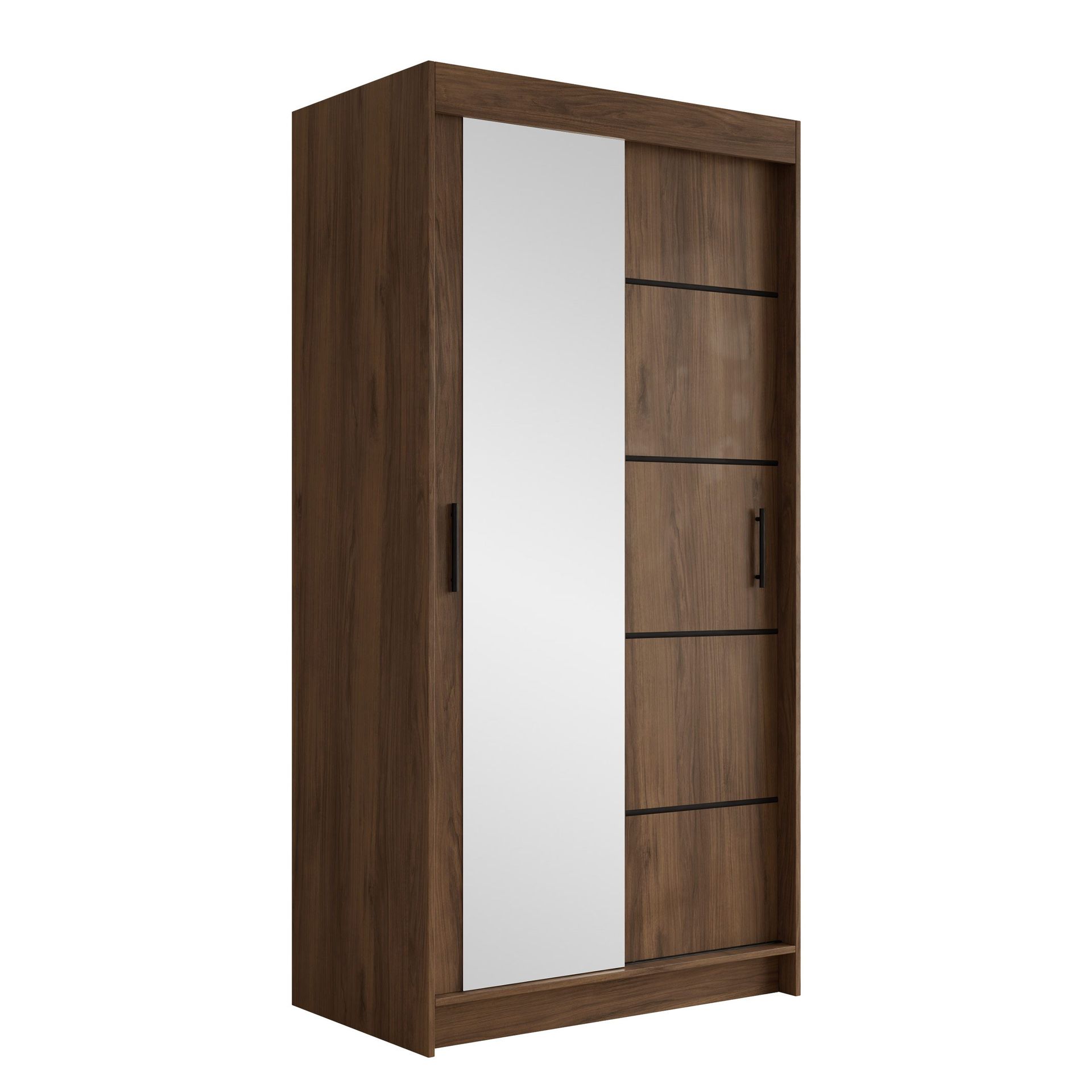 Piedras garderobe med speil 120x200 cm - Brun