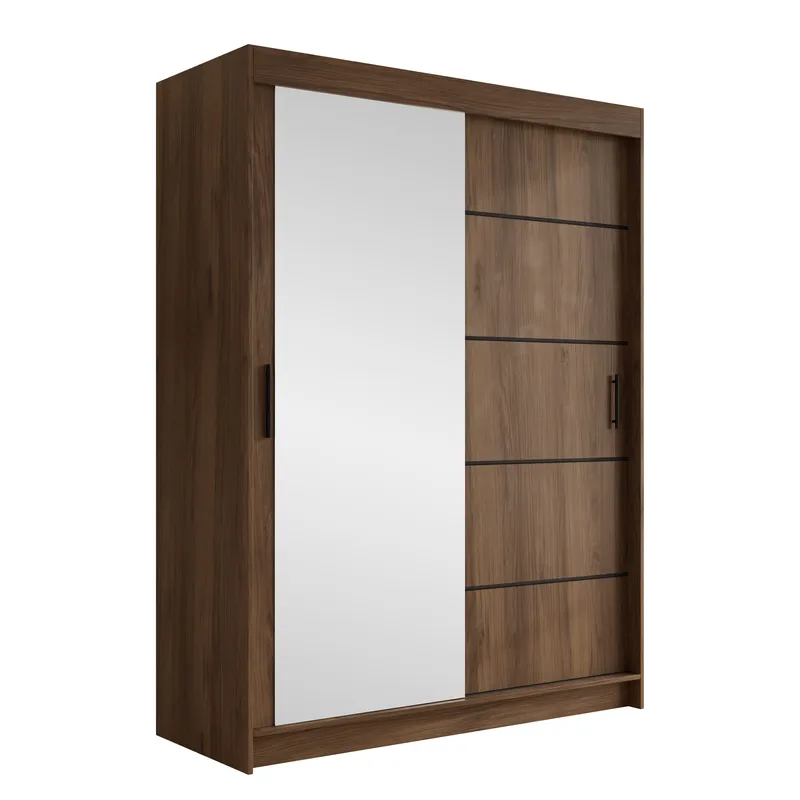 Piedras garderobe med speil 150x200 cm, Brun