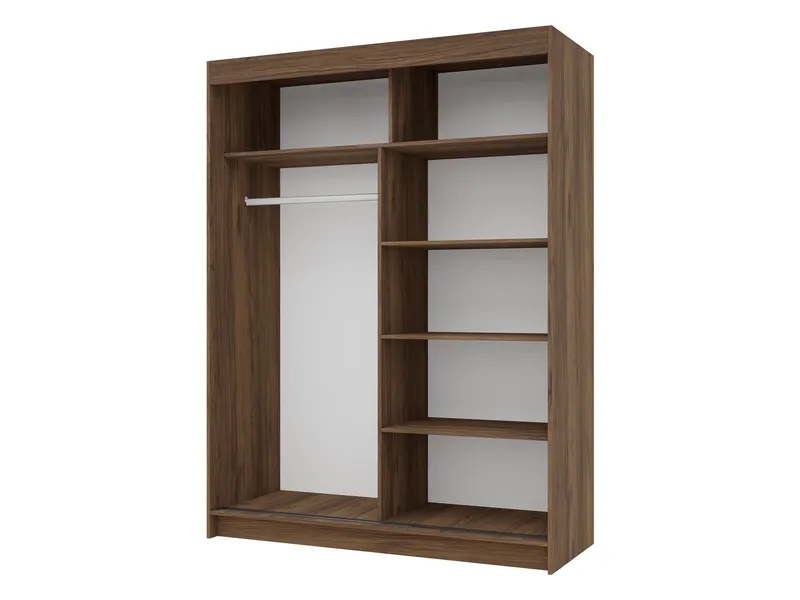 Piedras garderobe med speil 150x200 cm - Brun - Oppbevaring - Klesoppbevaring - Garderober & garderobesystem