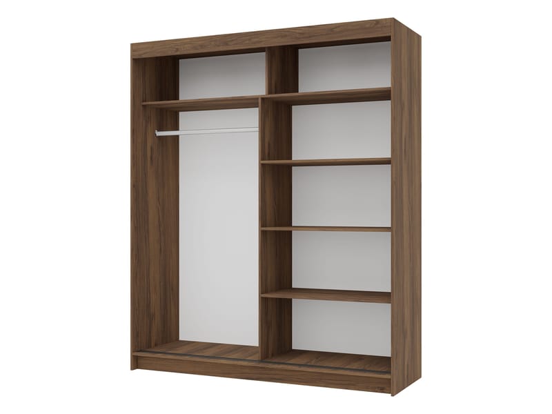 Piedras garderobe med speil 180x215 cm - Brun - Oppbevaring - Klesoppbevaring - Garderober & garderobesystem