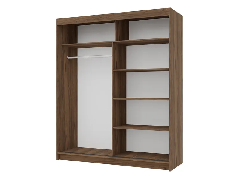Piedras garderobe med speil 180x215 cm - Brun - Oppbevaring - Klesoppbevaring - Garderober & garderobesystem