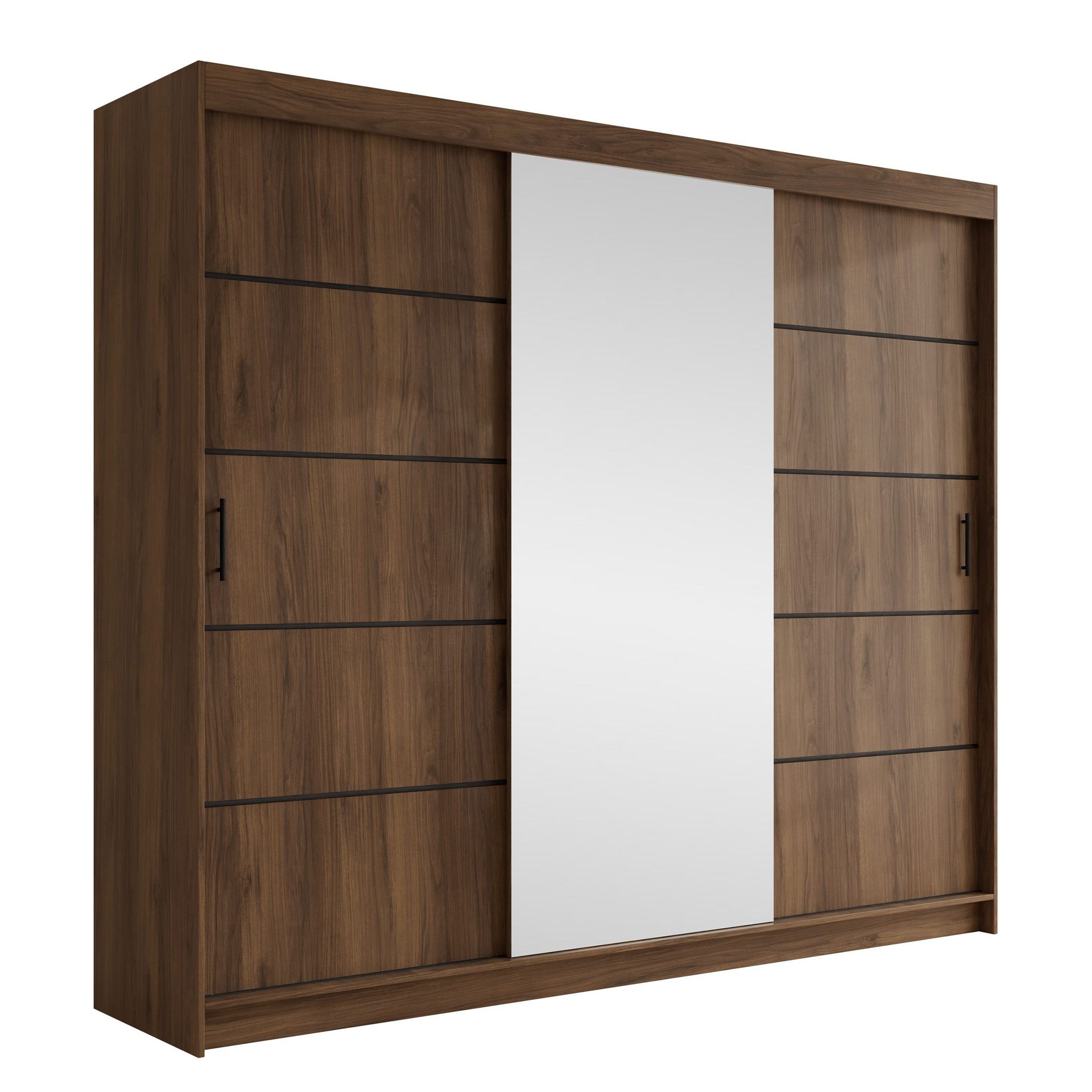 Piedras garderobe med speil 250x215 cm - Brun