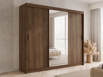 Piedras garderobe med speil 250x215 cm - Brun - Oppbevaring - Klesoppbevaring - Garderober & garderobesystem