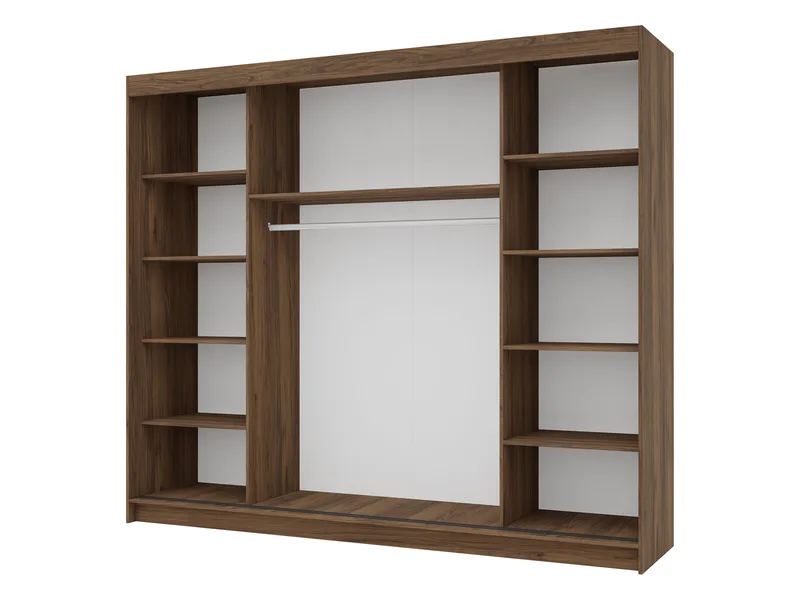 Piedras garderobe med speil 250x215 cm - Brun - Oppbevaring - Klesoppbevaring - Garderober & garderobesystem