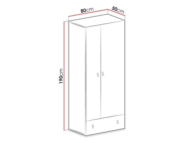 Planeta Garderobeskap 80 cm - Oppbevaring - Klesoppbevaring - Garderober & garderobesystem