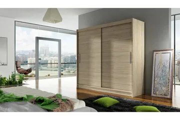 Prag Garderobe 180 cm Skyvedører - Eik - Oppbevaring - Klesoppbevaring - Garderober & garderobesystem