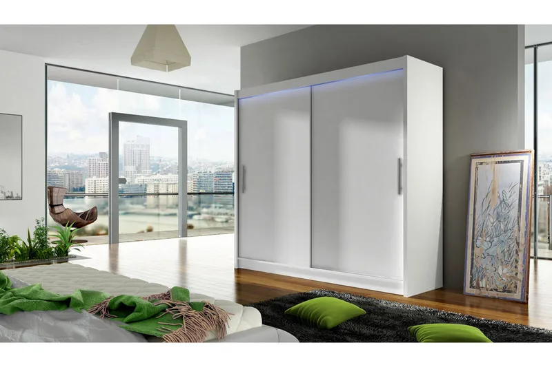 Prag Garderobe 180x215 cm - Hvit - Oppbevaring - Klesoppbevaring - Garderober & garderobesystem