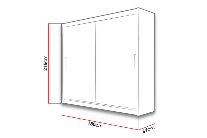 Prag Garderobe 180x215 cm - Hvit - Oppbevaring - Klesoppbevaring - Garderober & garderobesystem