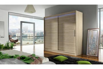 Prag Garderobe 180x57x215 cm - Beige - Oppbevaring - Klesoppbevaring - Garderober & garderobesystem
