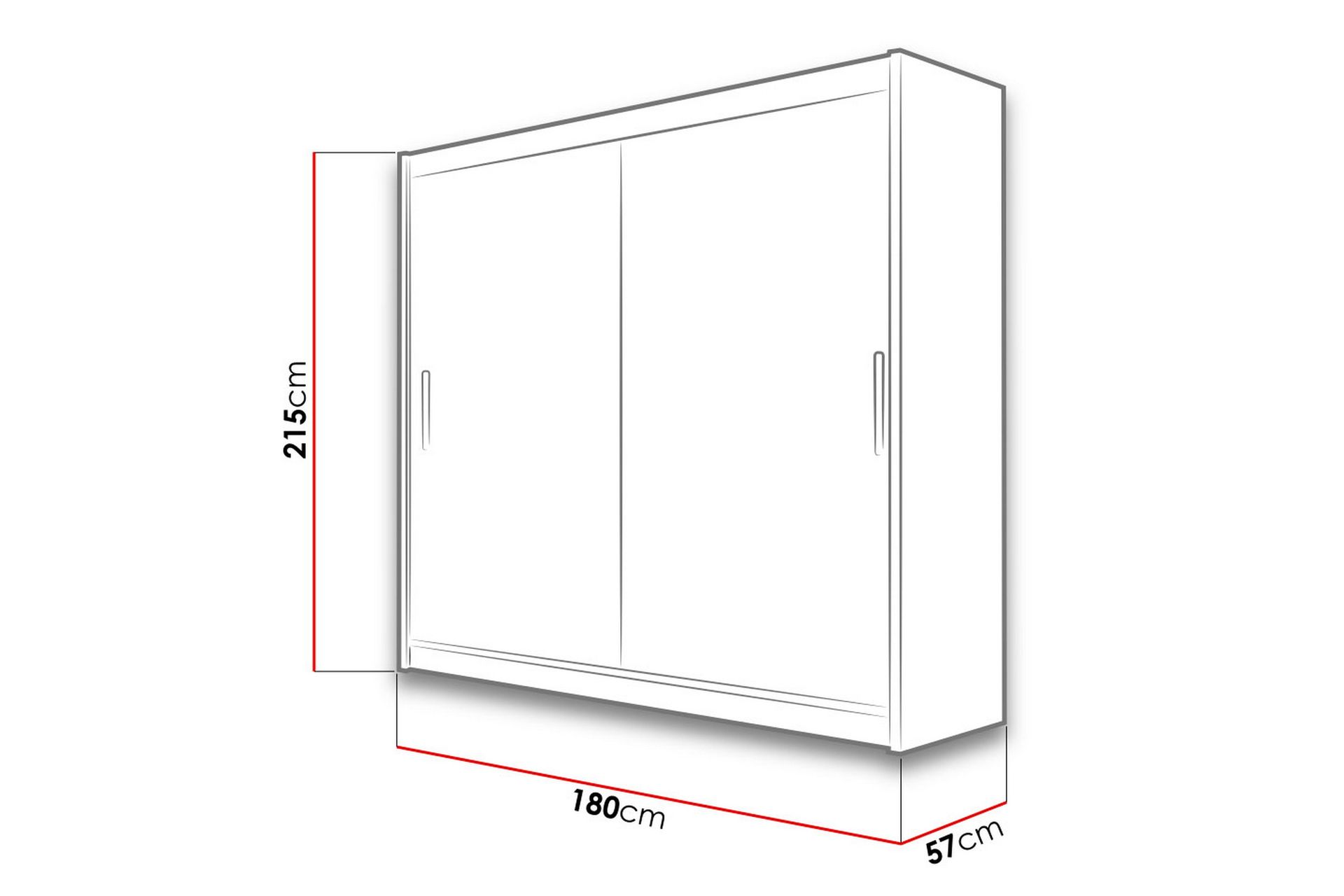 Prag Garderobe 180x57x215 cm - Beige - Oppbevaring - Klesoppbevaring - Garderober & garderobesystem