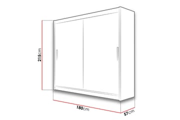 Prag Garderobe 180x57x215 cm - Beige - Oppbevaring - Klesoppbevaring - Garderober & garderobesystem