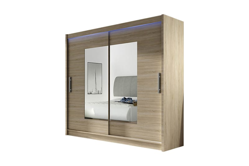 Prag Garderobe 180x57x215 cm - Beige - Oppbevaring - Klesoppbevaring - Garderober & garderobesystem