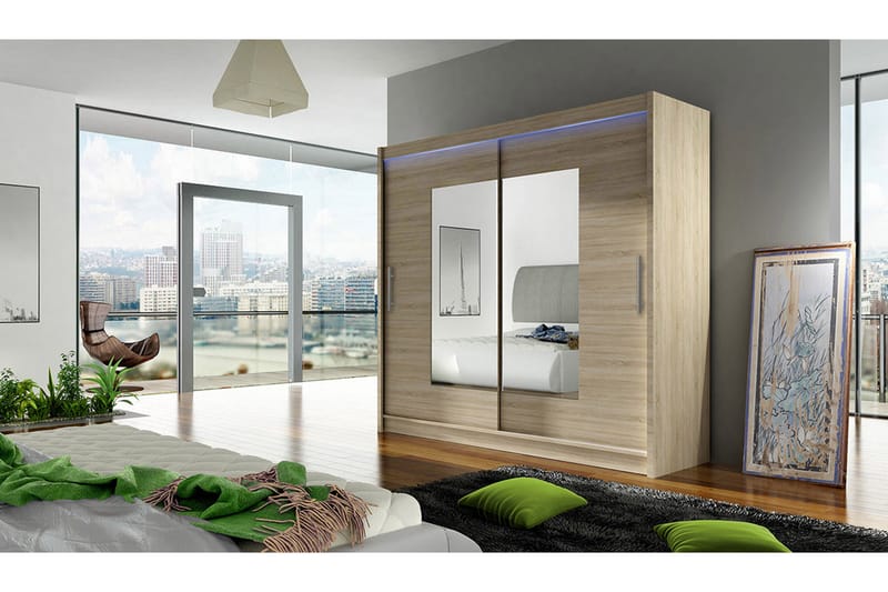 Prag Garderobe 180x57x215 cm - Beige - Oppbevaring - Klesoppbevaring - Garderober & garderobesystem