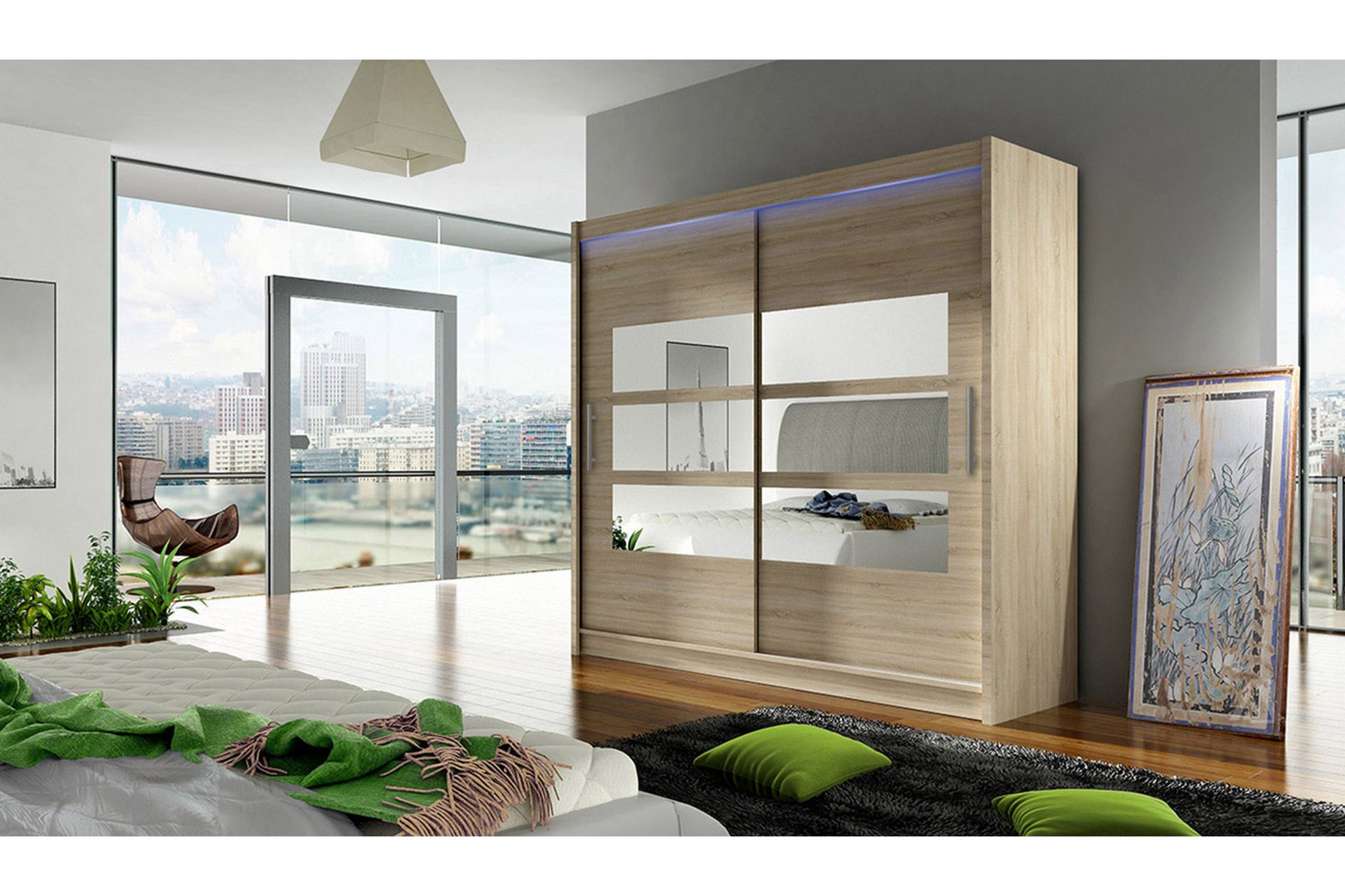 Prag Garderobe 180x57x215 cm - Beige - Oppbevaring - Klesoppbevaring - Garderober & garderobesystem