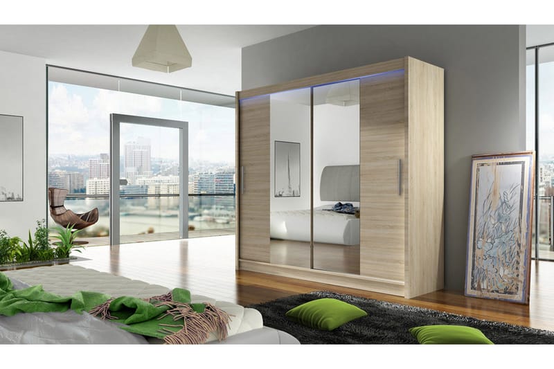 Prag Garderobe 180x57x215 cm - Beige|Hvit - Oppbevaring - Klesoppbevaring - Garderober & garderobesystem - Garderobeskap & klesskap
