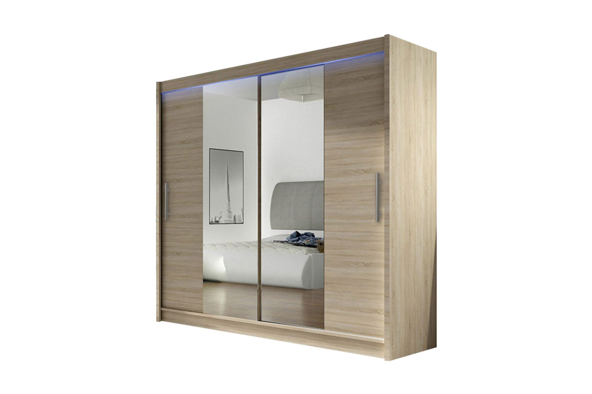Prag Garderobe 180x57x215 cm - Beige|Hvit