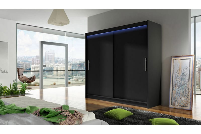Prag Garderobe 180x57x215 cm - Hvit - Oppbevaring - Klesoppbevaring - Garderober & garderobesystem