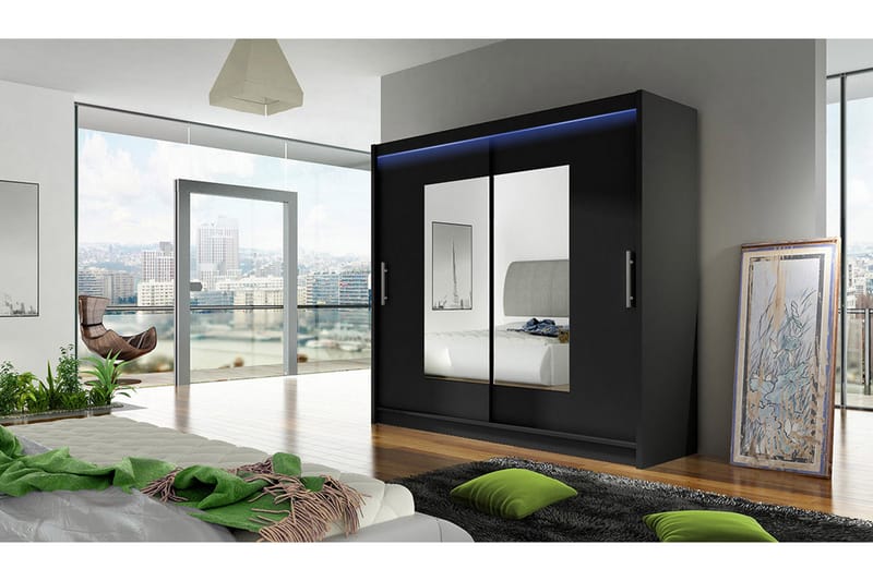 Prag Garderobe 180x57x215 cm - Hvit - Oppbevaring - Klesoppbevaring - Garderober & garderobesystem