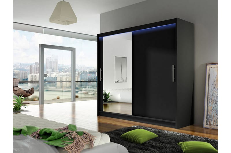 Prag Garderobe 180x57x215 cm - Hvit - Oppbevaring - Klesoppbevaring - Garderober & garderobesystem