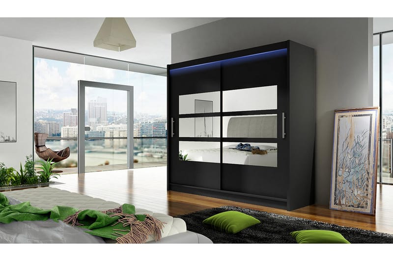 Prag Garderobe 180x57x215 cm - Hvit - Oppbevaring - Klesoppbevaring - Garderober & garderobesystem