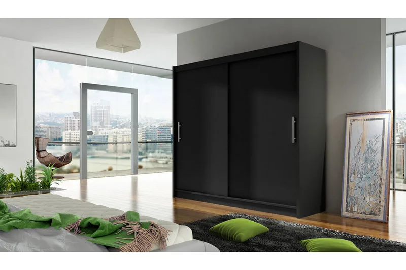 Prag Garderobe Skyvedører - Svart - Oppbevaring - Klesoppbevaring - Garderober & garderobesystem