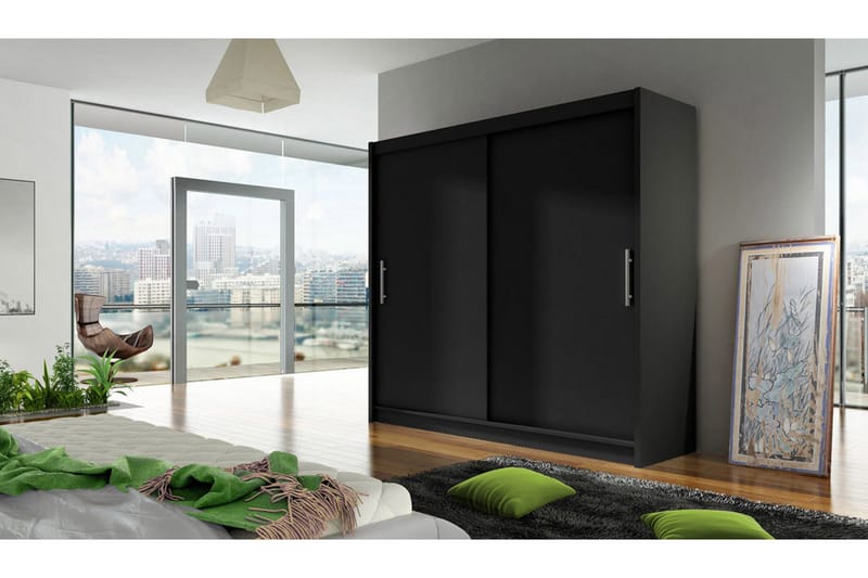 Prag Garderobe Skyvedører - Svart - Oppbevaring - Klesoppbevaring - Garderober & garderobesystem