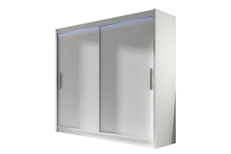 Prag Garderobeskap 180 cm i Malt Tre, Hvit