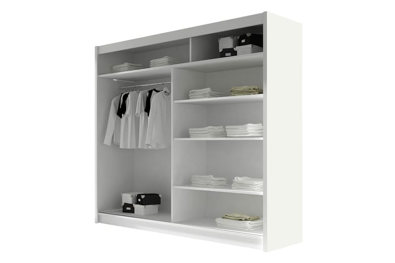 Prag Garderobeskap 180x215 cm i Tre - Svart - Oppbevaring - Klesoppbevaring - Garderober & garderobesystem