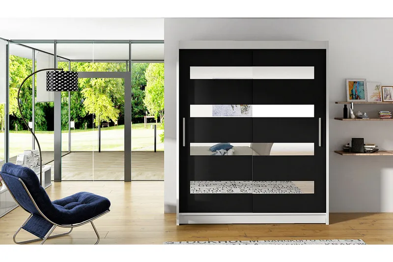 Presto Garderobe 58x150 cm i Tre - Hvit|Svart - Oppbevaring - Klesoppbevaring - Garderober & garderobesystem