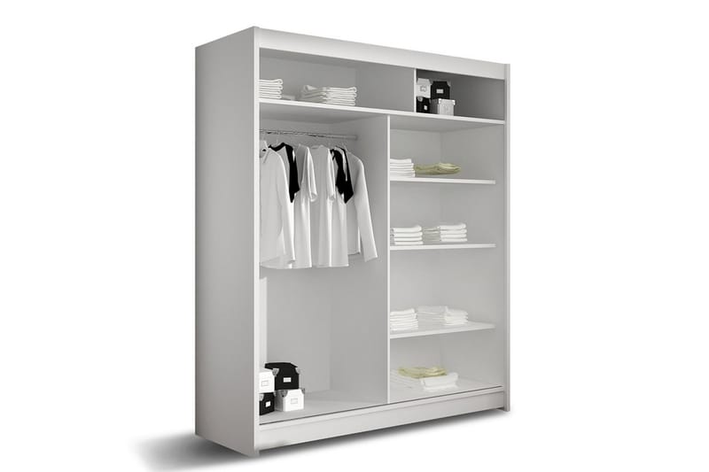 Presto Garderobe 58x150 cm LED-belysning - Hvit/Svart - Garderober & garderobesystem - Garderobeskap & klesskap