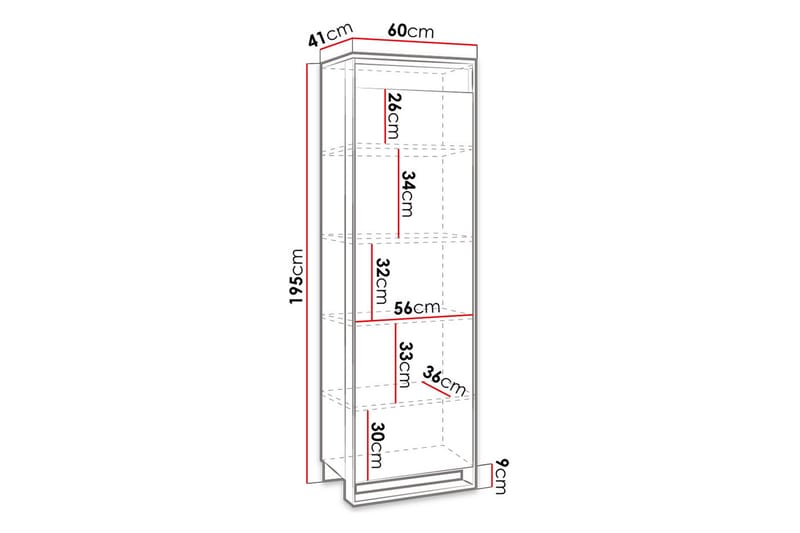 Quant Garderobe 41x60 cm - Eik/Svart - Oppbevaring - Klesoppbevaring - Garderober & garderobesystem