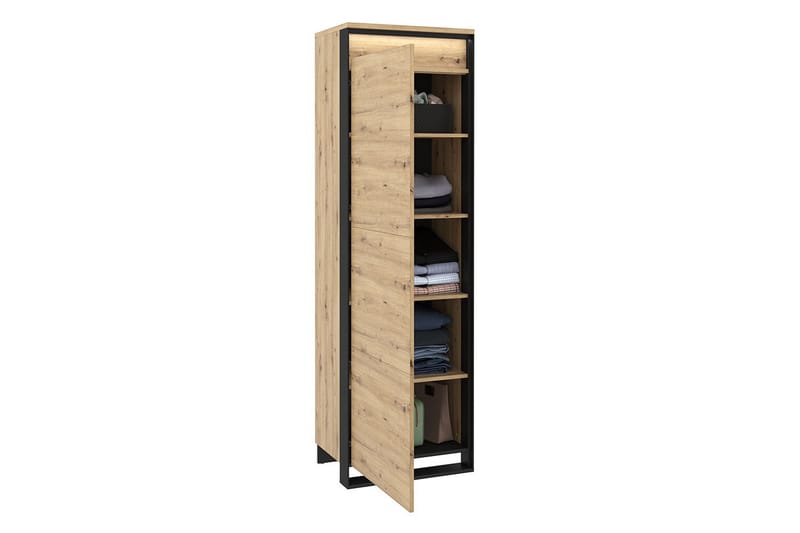 Quant Garderobe 41x60 cm - Eik/Svart - Oppbevaring - Klesoppbevaring - Garderober & garderobesystem