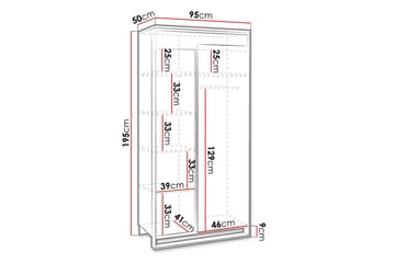 Quant Garderobe 50x95 cm - Eik/Svart - Oppbevaring - Klesoppbevaring - Garderober & garderobesystem