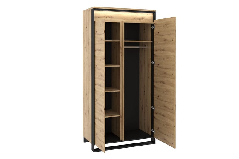 Quant Garderobe 50x95 cm - Eik/Svart - Oppbevaring - Klesoppbevaring - Garderober & garderobesystem