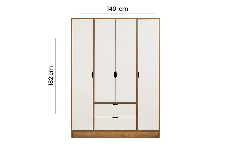 Ranko Garderobe 140x182 cm - Multifarget - Oppbevaring - Klesoppbevaring - Garderober & garderobesystem