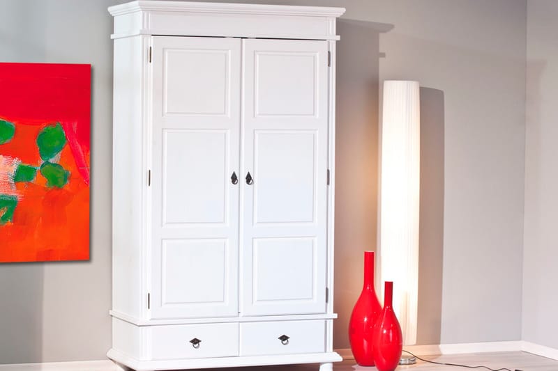 Regina Garderobe 116 cm - Hvit - Oppbevaring - Klesoppbevaring - Garderober & garderobesystem