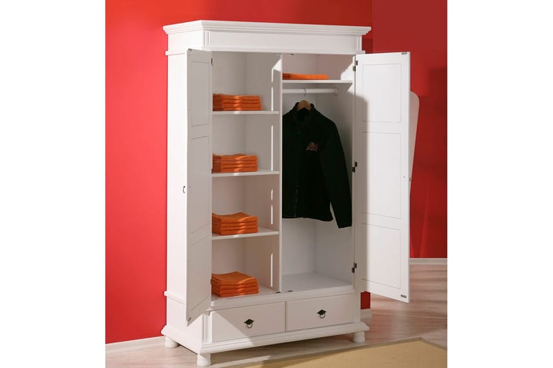 Regina Garderobe 116 cm - Hvit - Oppbevaring - Klesoppbevaring - Garderober & garderobesystem