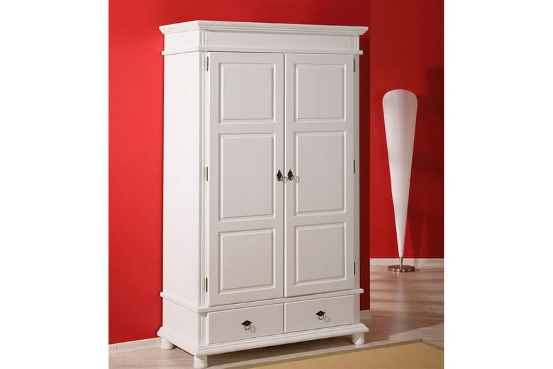 Regina Garderobe 116 cm - Hvit - Oppbevaring - Klesoppbevaring - Garderober & garderobesystem